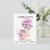 Minimalistischer Dank Cherry Blossom Pink Floral Postkarte (Stehend Vorderseite)