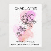 Minimalistischer Dank Cherry Blossom Pink Floral Postkarte (Vorderseite)