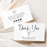 Minimalistischer Dank für Ihr Herz Klein-Unternehm Visitenkarte<br><div class="desc">Moderne und minimalistische Beipackkarte für kleine Unternehmen mit handgeschriebenem Text,  der "danke" mit Herz sagt. Sie können Ihr Logo und eine einfache Nachricht auf der Rückseite zusammen mit Ihren sozialen Medien und Website-Informationen hinzufügen.</div>