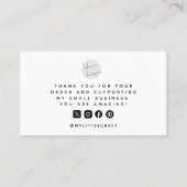 Minimalistischer Dank für Ihr Herz Klein-Unternehm Visitenkarte (Rückseite)