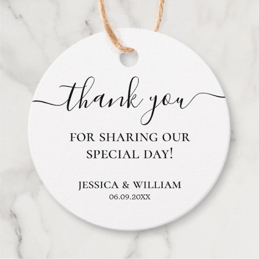 Minimalistischer Dank Geschenkanhänger (Vorderseite)