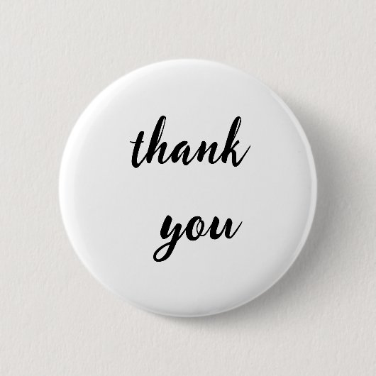 Minimalistischer Danke-Button-Abzeichen – Schwarze Button (Vorderseite)