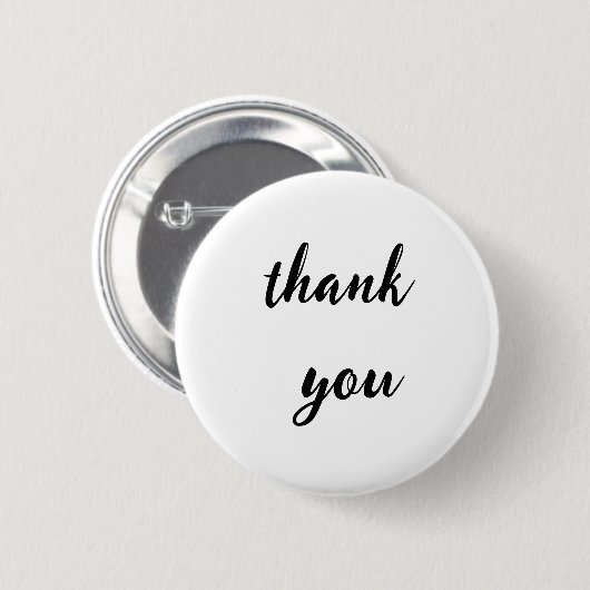 Minimalistischer Danke-Button-Abzeichen – Schwarze Button (Vorne & Hinten)