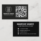 Minimalistischer Dark Mode QR-Code mit individuell Visitenkarte (Vorne/Hinten)