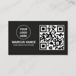 Minimalistischer Dark Mode QR-Code mit individuell Visitenkarte
