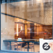 Minimalistischer Deco-Stil | Grau  Fensteraufkleber (Café-Fenster)