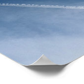 Minimalistischer Deep Blue Sky Cloud Trail Kunst D Poster (Ecke)