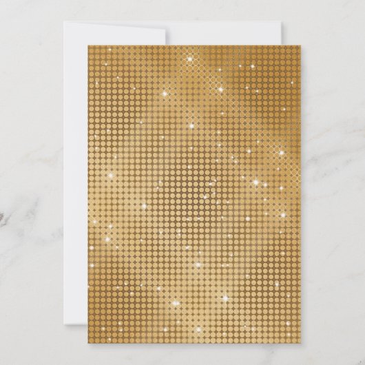 Minimalistischer Deko Frame Gold Sequins 40. Gebur Einladung (Rückseite)