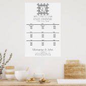 Minimalistischer Deko-Heart-Hochzeitsstift Poster (Küche)