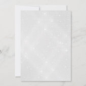Minimalistischer Deko Schwarz-weiß Sequins 40. Geb Einladung (Rückseite)