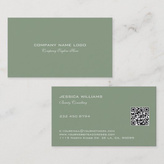 Minimalistischer Design Weißer Text auf dem Bildsc Visitenkarte (Vorne/Hinten)