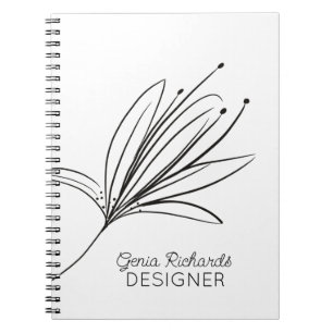 Minimalistischer Designer für botanische Lippen-Bl Notizblock