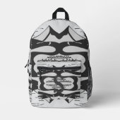 Minimalistischer Diagonalweg Schwarz/Weiß Bedruckter Rucksack (Vorderseite)