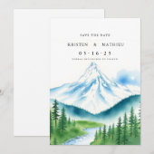 Minimalistischer digitaler Berg Save The Date (Vorne/Hinten)