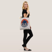 Minimalistischer Diskus & Tetras Mid-Century-Kunst Tasche (Am Model)