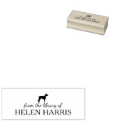 Minimalistischer Doberman Hund aus der Bibliothek, Gummistempel (Stempel)