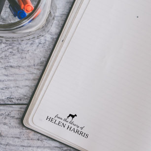 Minimalistischer Doberman Hund aus der Bibliothek, Gummistempel
