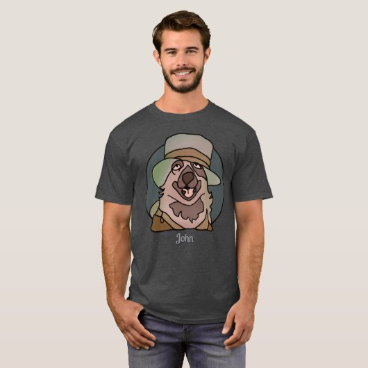 Minimalistischer Dog GrandPa mit Coolem Hut | Funn T-Shirt (Vorne ganz)