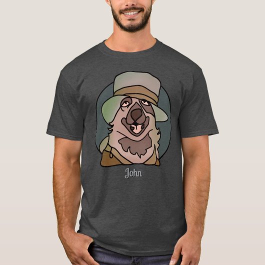 Minimalistischer Dog GrandPa mit Coolem Hut | Funn T-Shirt (Vorderseite)