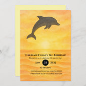 Minimalistischer Dolphin Sand Geburtstag Einladung (Vorne/Hinten)