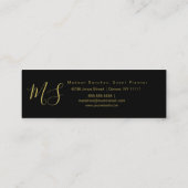 Minimalistischer doppelreihiger Goldrahmen Mini Visitenkarte (Rückseite)