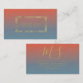 Minimalistischer doppelter Rim Gold Fossil Orange Visitenkarte (Vorne/Hinten)