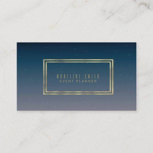 Minimalistischer doppelter Rim Gold Found Gradient Visitenkarte (Vorderseite)