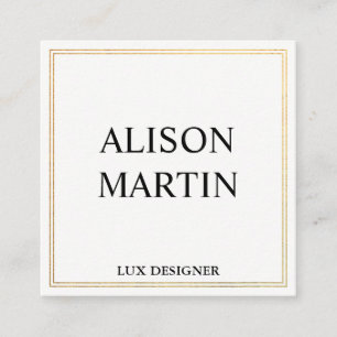 Minimalistischer Double Gold-Akzent Quadratische Visitenkarte