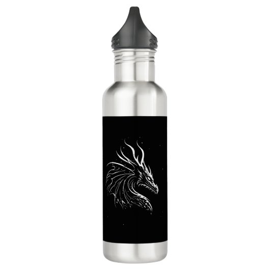 Minimalistischer Drache, personalisiert Edelstahlflasche (Links)