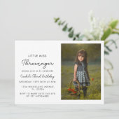 Minimalistischer Dritter Geburtstag Einladung 3. G (Stehend Vorderseite)