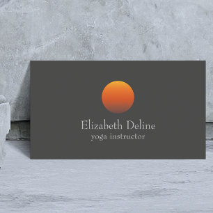 Minimalistischer Dunkelgrau Orange Kreis Yoga-Inst Visitenkarte
