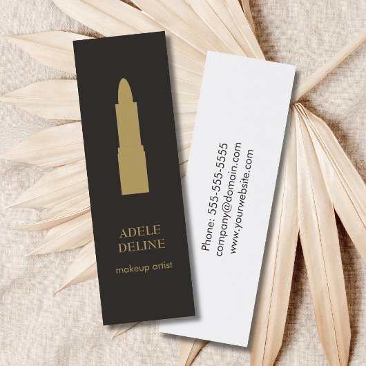 Minimalistischer dunkelgrauer Lipstick-Artist Mini Visitenkarte