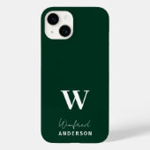 Minimalistischer dunkelgrüner Monogram-Individuell Case-Mate iPhone Hülle (Rückseite)
