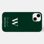 Minimalistischer dunkelgrüner Monogram-Individuell Case-Mate iPhone Hülle (Rückseite (Horizontal))