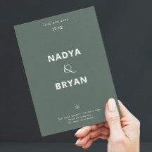 Minimalistischer dunkelgrüner QR-Code Winter Weddi