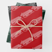 Minimalistischer, dunkelgrüner und schwarzer Schli Geschenkpapier Set (Beispiel)