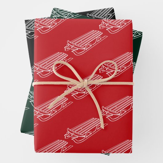 Minimalistischer, dunkelgrüner und schwarzer Schli Geschenkpapier Set (Beispiel)