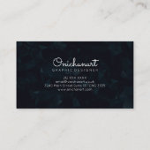 Minimalistischer dunkler Marmor mit Maß des Visitenkarte (Rückseite)