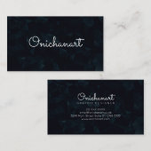 Minimalistischer dunkler Marmor mit Maß des Visitenkarte (Vorne/Hinten)