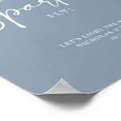 Minimalistischer Dusty Blue Wedding Sparkler Absen Poster (Ecke)