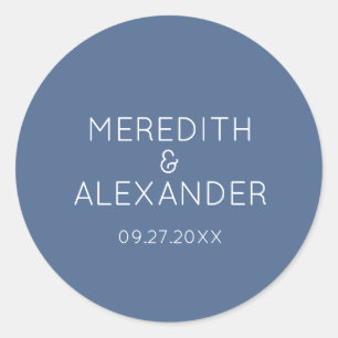 Minimalistischer Dusty Blue Wedding Sticker