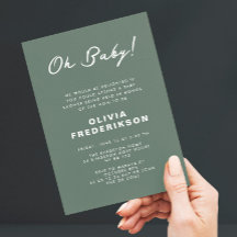 Minimalistischer Dusty Green Baby Shower QR Code