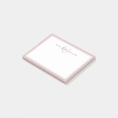 Minimalistischer Dusty Lilac Script Zwei-Rahmen-Mo Post-it Klebezettel (angewinkelt)