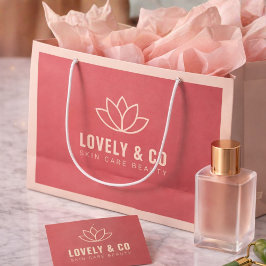 Minimalistischer Dusty Rose- und Elfenbein-Salon-S Große Geschenktüte