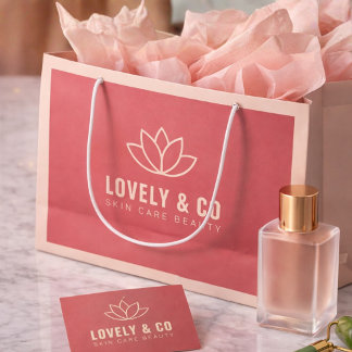 Minimalistischer Dusty Rose- und Elfenbein-Salon-S Große Geschenktüte