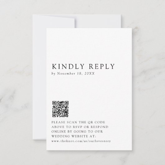Minimalistischer E-Mail-Code für Hochzeiten RSVP Karte (Vorderseite)