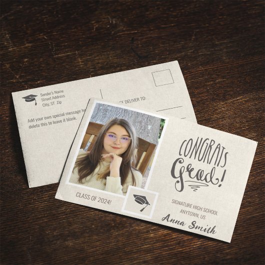 Minimalistischer Earthtone-Abschluss Postcard Ankündigungspostkarte