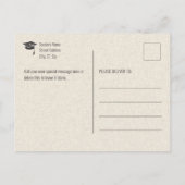 Minimalistischer Earthtone-Abschluss Postcard Ankündigungspostkarte (Rückseite)