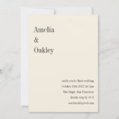 Minimalistischer Ecru Black Elegante Chic Moderne Einladung (Vorderseite)