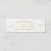 Minimalistischer, edler Goldname Weißer Marmor Mini Visitenkarte (Rückseite)